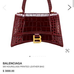 Balenciaga small bag Bordeaux crocodile leather